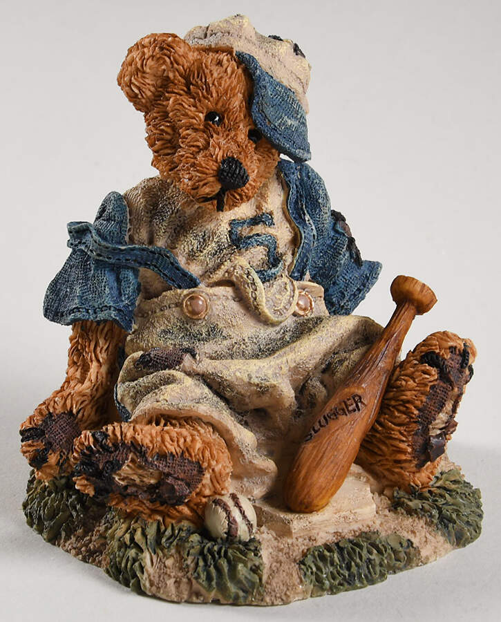 The Bearstone Collection Homer On The Plate - Blue - Boxed by Boyds Bears-1