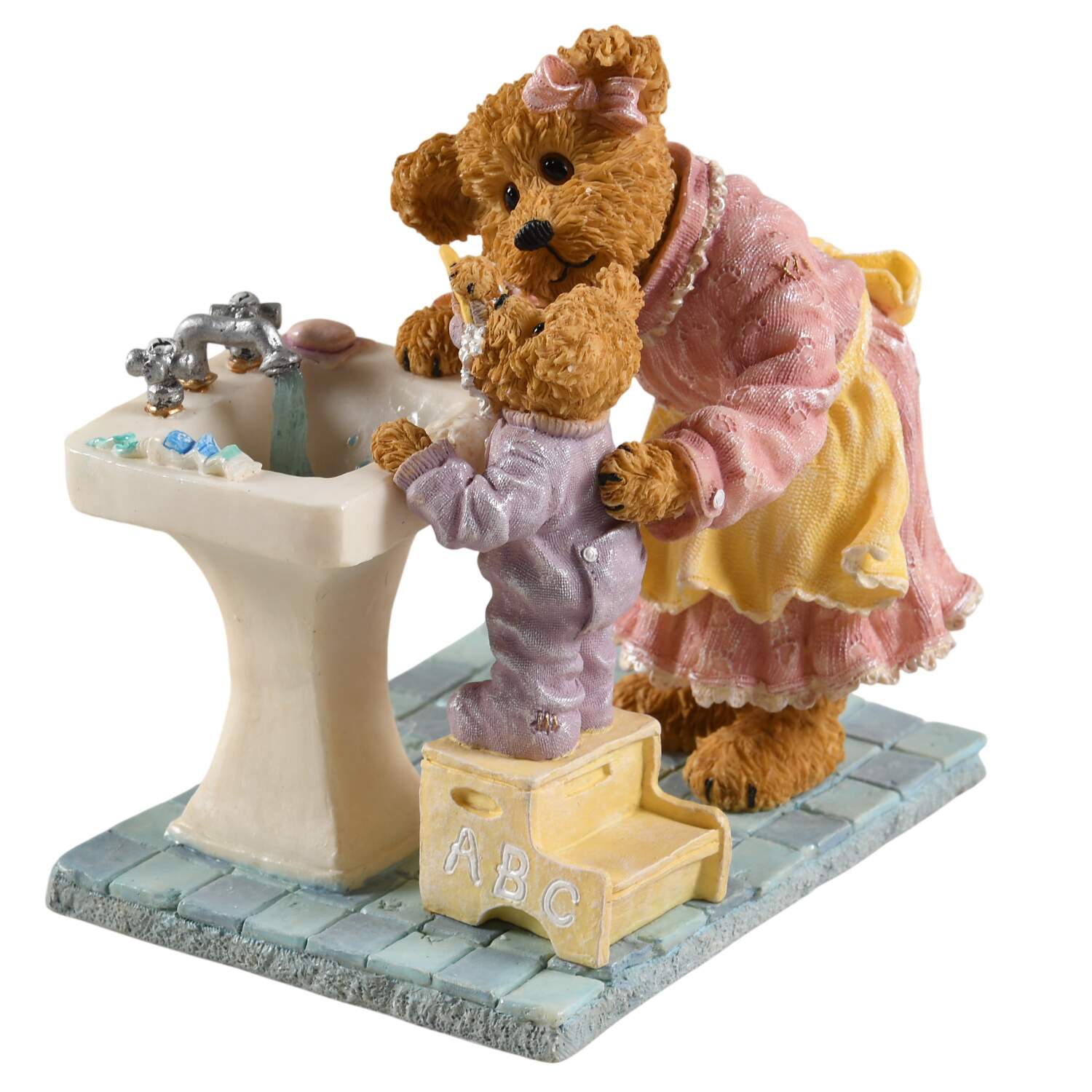 The Bearstone Collection Momma  And Taylor-Bedtime Routine - Boxed by Boyds Bears-1