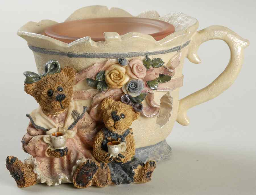The Bearstone Collection Ms Bruin & Bailey Tea Time-Votive - No Box by Boyds Bears-1