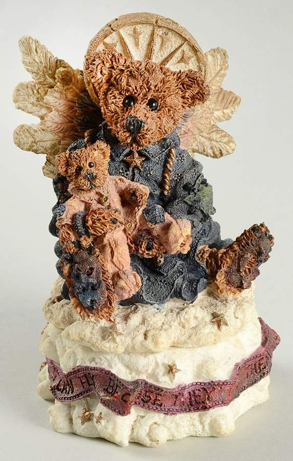 The Bearstone Collection Angelica-The Guardian Trinket Box - Boxed by Boyds Bears-1