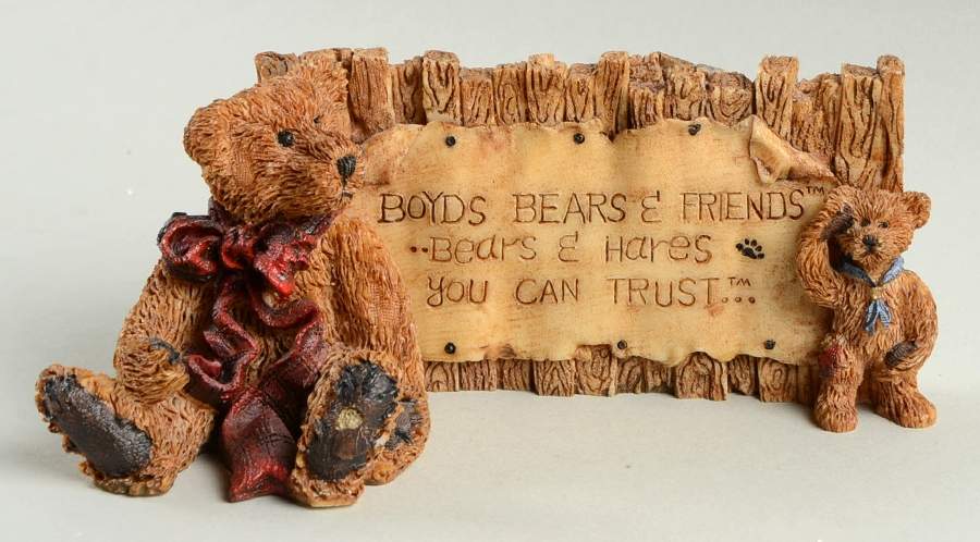 The Bearstone Collection Grenville & Neville-The Sign - Boxed by Boyds Bears-1