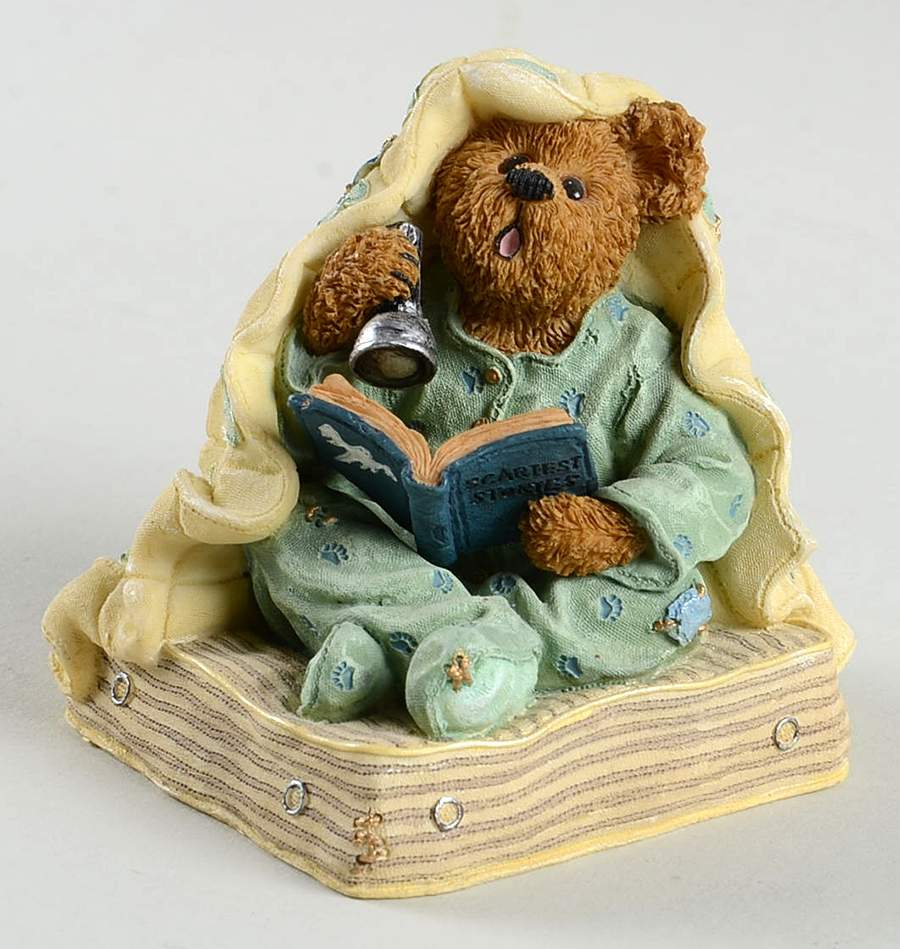 The Bearstone Collection Fraidy Bear Did You Hear That - Boxed by Boyds Bears-1