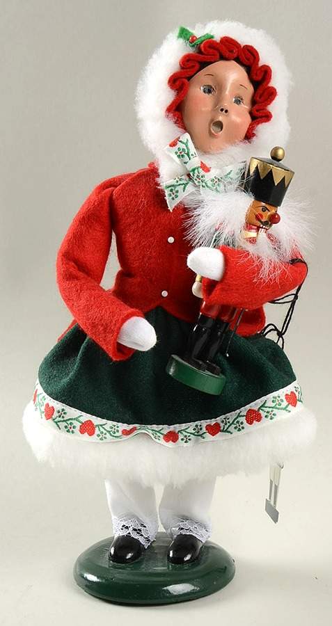 Traditional Assorted Carolers Girl With Nutcracker-Fur Trimmed Coat - No Box by Byers' Choice Ltd-1