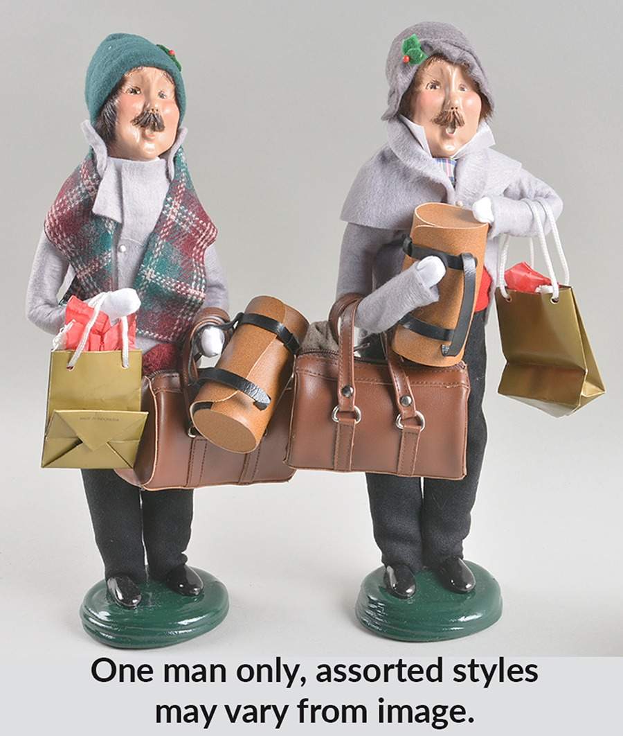 Traditional Assorted Carolers Traveler Man-Grey Coat - Nb1017, No Box by Byers' Choice Ltd-1