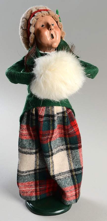 Traditional Assorted Carolers Woman With White Muff/Plaid Skirt - No Box Nb1590 by Byers' Choice Ltd-1