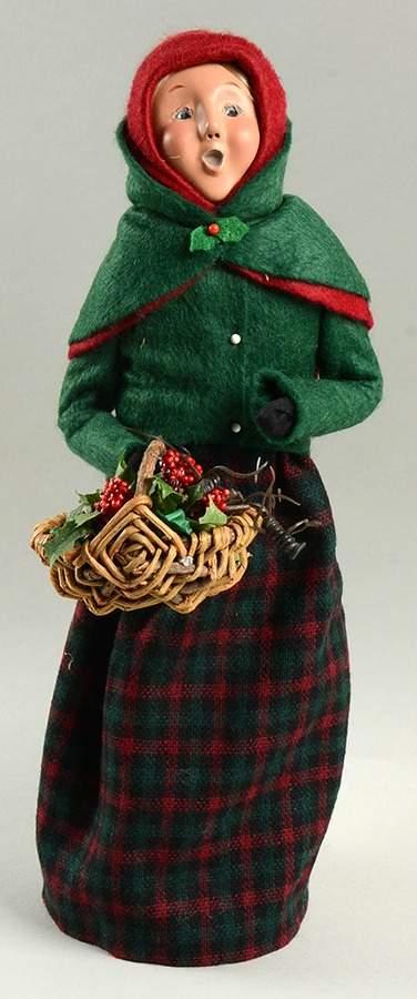 Traditional Assorted Carolers Woman With Basket Of Holly - No Box Nb1591 by Byers' Choice Ltd-1