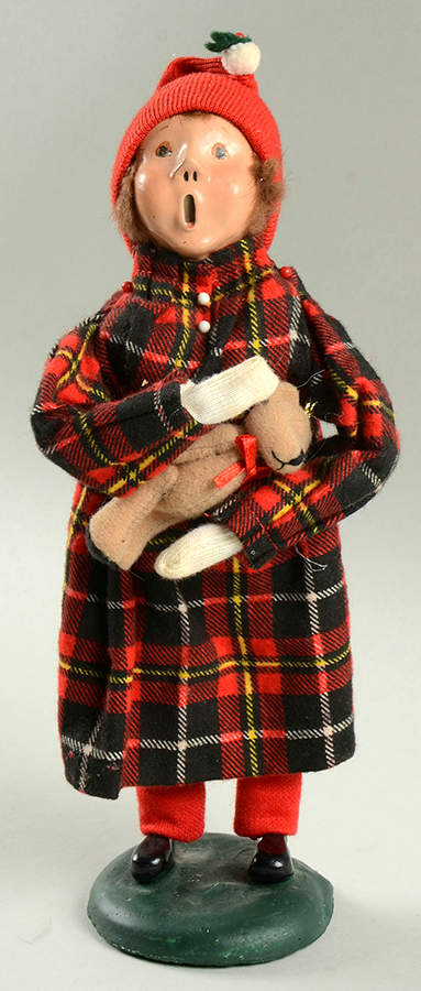 Traditional Assorted Carolers Girl With Teddybear - No Box Nb1599 by Byers' Choice Ltd-1