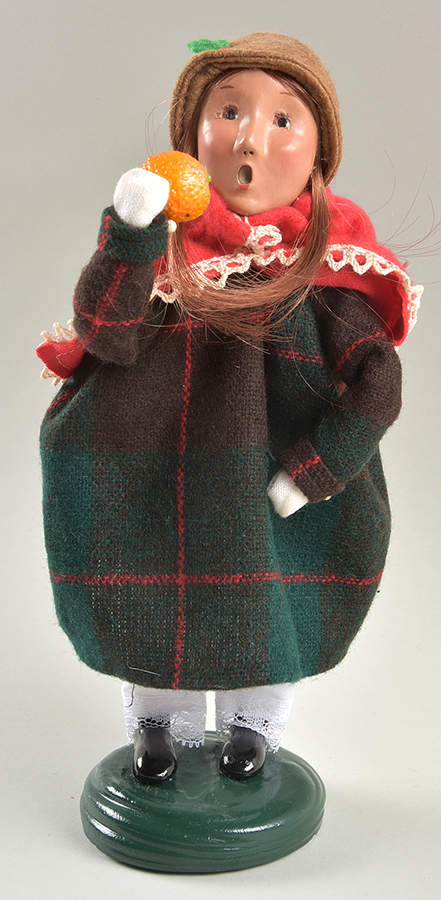 Traditional Assorted Carolers Girl With Orange-Red Cape - No Box Nb1606 by Byers' Choice Ltd-1