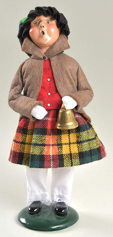 Traditional Assorted Carolers Girl With Bell-Brown Coat - No Box Nb1604 by Byers' Choice Ltd-1