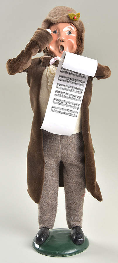 Traditional Assorted Carolers Man With Music-Brown Coat - No Box Nb1603 by Byers' Choice Ltd-1
