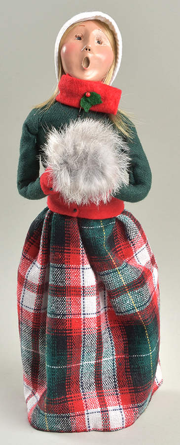 Traditional Assorted Carolers Woman With Muff-Green Coat - No Box Nb1609 by Byers' Choice Ltd-1