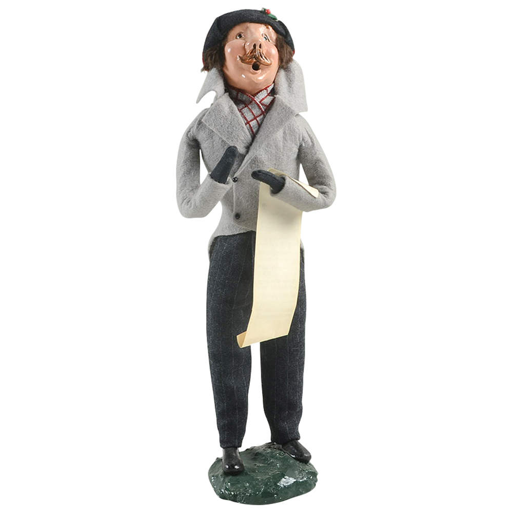 Traditional Assorted Carolers Mustache Man Music-Grey Coat/Black Pants - No Box Nb1259 by Byers' Choice Ltd-1