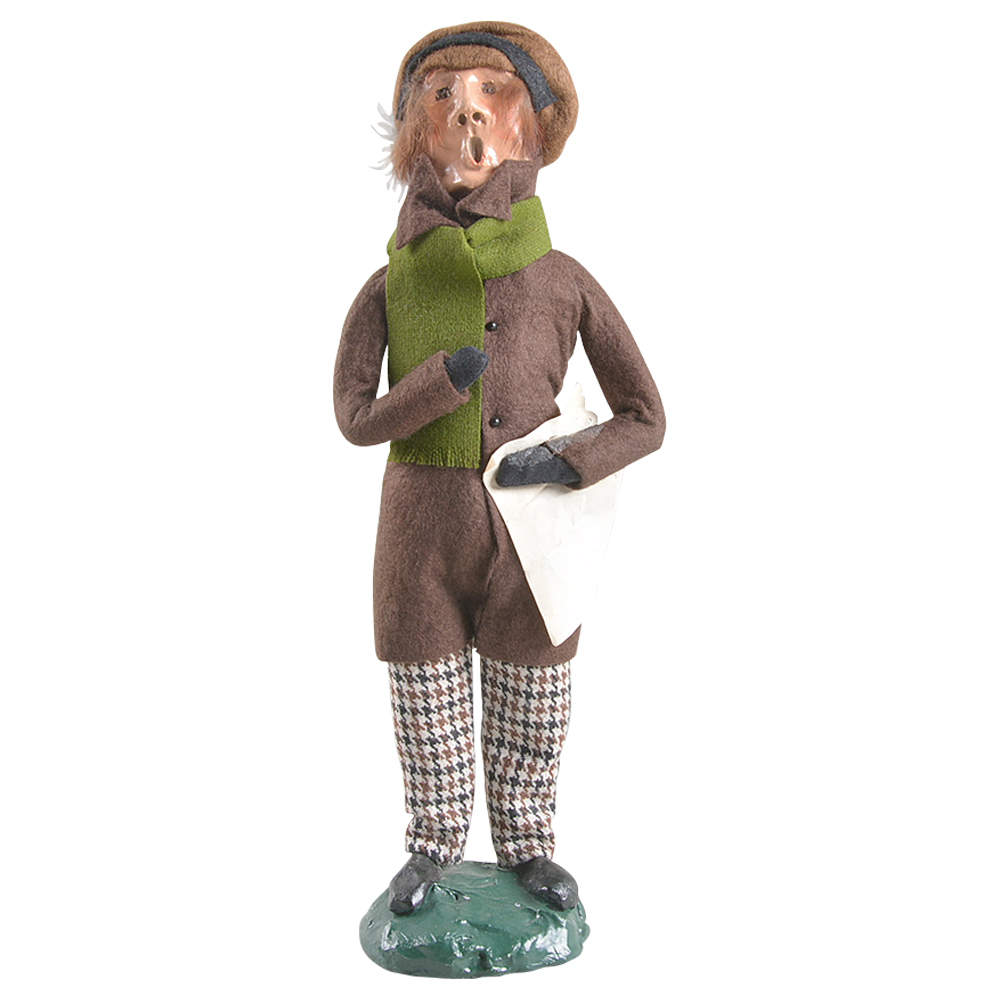 Traditional Assorted Carolers Mustache Man With Music-Brown Coat - No Box Nb1325 by Byers' Choice Ltd-1