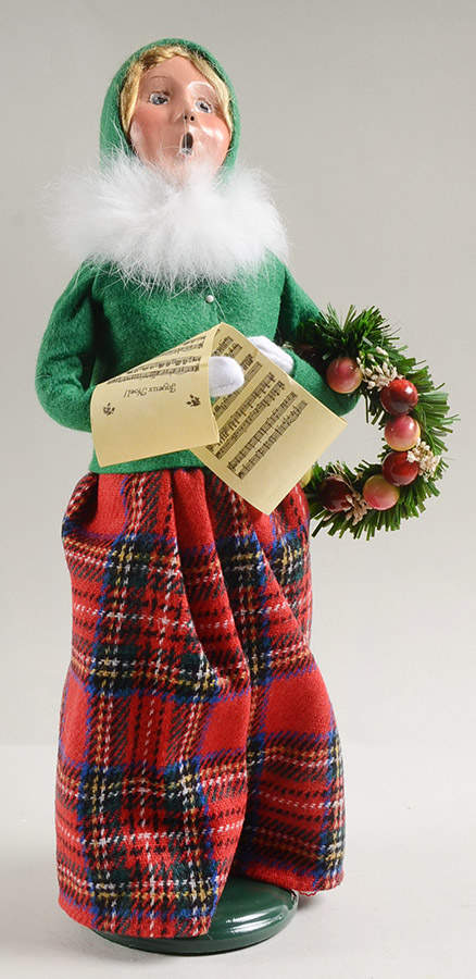 Traditional Assorted Carolers Woman With Wreath-Fur Collar - No Box Nb1232 by Byers' Choice Ltd-1