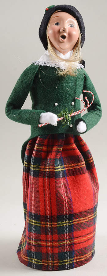 Traditional Assorted Carolers Woman With Candy Canes - Green - No Box Nb1167 by Byers' Choice Ltd-1