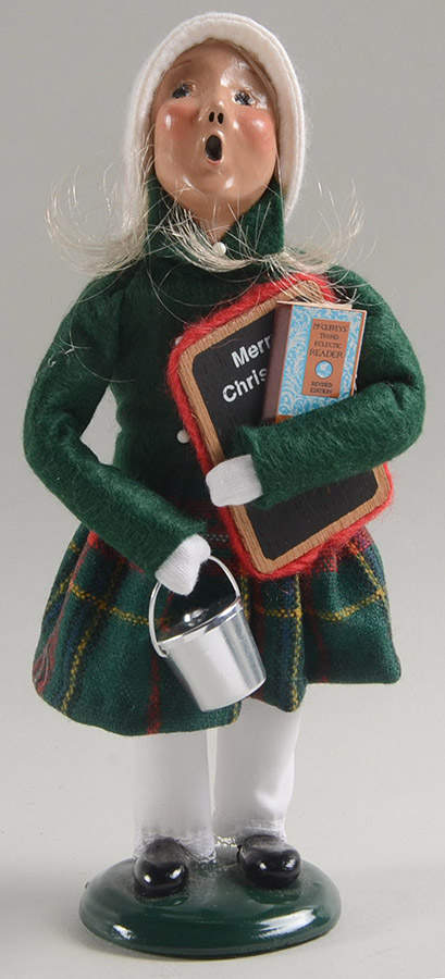 Traditional Assorted Carolers School Girl-Green Coat - No Box by Byers' Choice Ltd-1