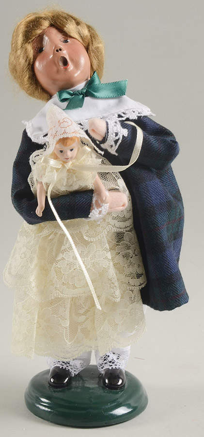 Traditional Assorted Carolers Girl With Doll-Blue Dress - No Box Nb1623 by Byers' Choice Ltd-1