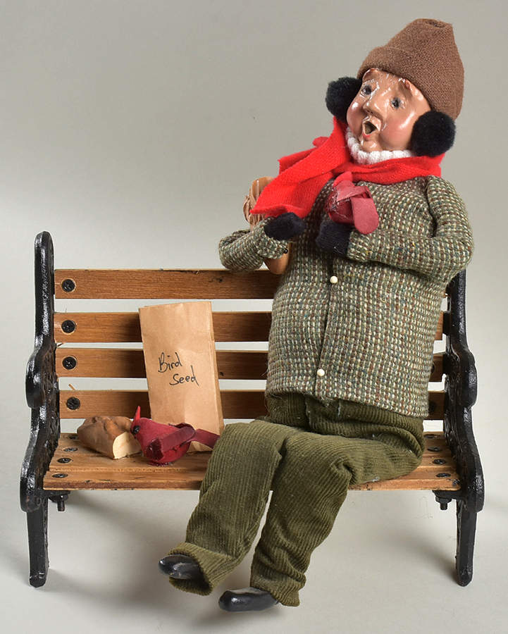 Specialty Carolers Man Feeding Birds On Bench - No Box by Byers' Choice Ltd-1