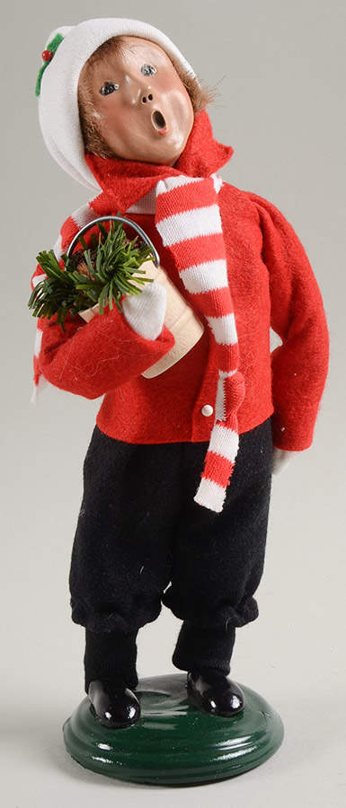 Traditional Assorted Carolers Boy With Bucket - Red  - No Box Nb1633 by Byers' Choice Ltd-1