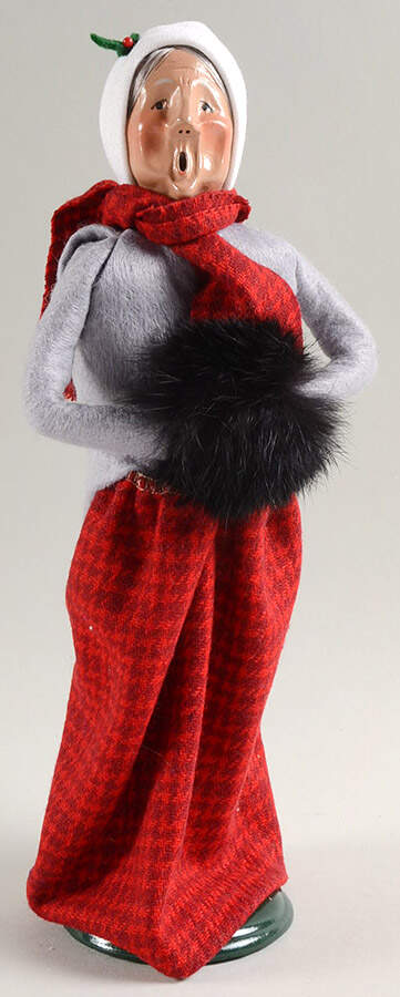 Traditional Assorted Carolers Grandmother With Black Muff-Grey Coat - No Box Bx1635 by Byers' Choice Ltd-1