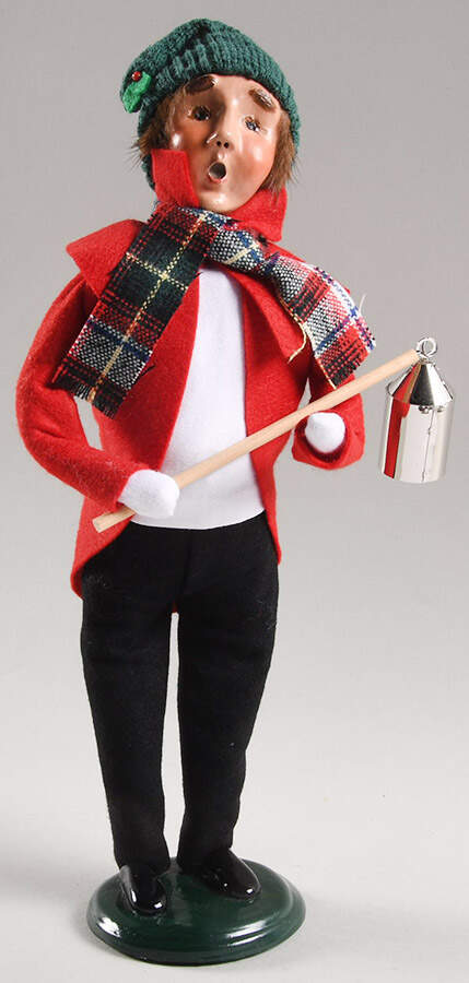Traditional Assorted Carolers Man With Lantern -Black Pants-Red Coat - No Box Nb1660 by Byers' Choice Ltd-1