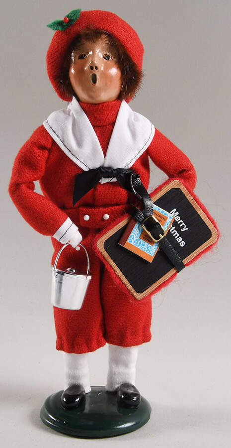 Traditional Assorted Carolers School Boy-Red/Slate & Pail - No Box Nb1664 by Byers' Choice Ltd-1