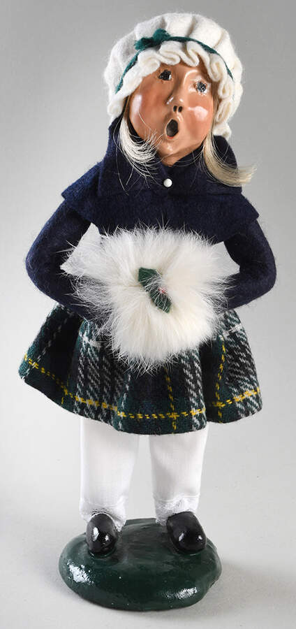 Traditional Assorted Carolers Girl With Muff-Blue Coat - No Box Nb1671 by Byers' Choice Ltd-1