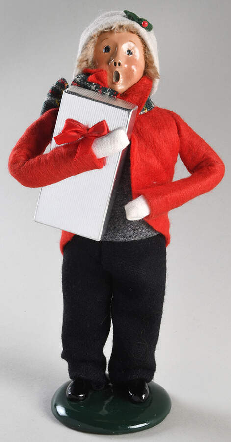 Traditional Assorted Carolers Teen Boy With Present - No Box Nb1670 by Byers' Choice Ltd-1