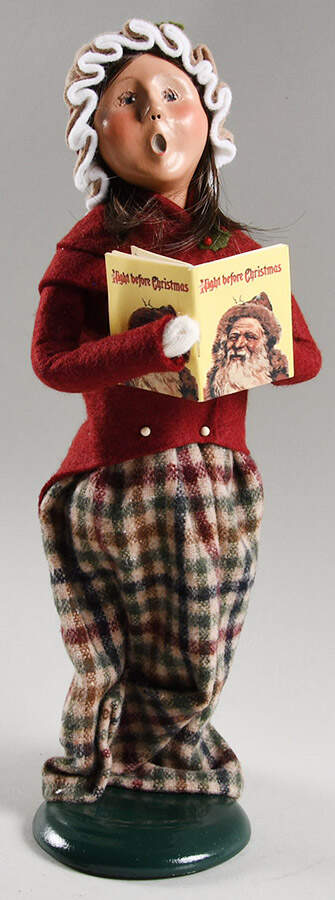 Traditional Assorted Carolers Woman With Night Before Christmas Book - No Box Nb1691 by Byers' Choice Ltd-1