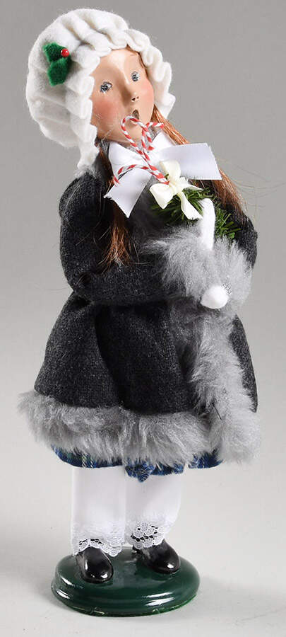 Traditional Assorted Carolers Girl With Candy Canes In Holly - No Box Nb1687 by Byers' Choice Ltd-1