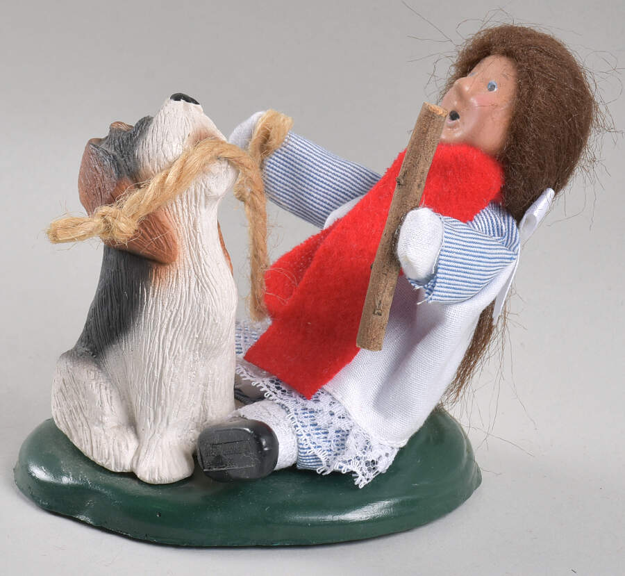 Traditional Assorted Carolers Girl Toddler With Dog - No Box Nb1695 by Byers' Choice Ltd-1