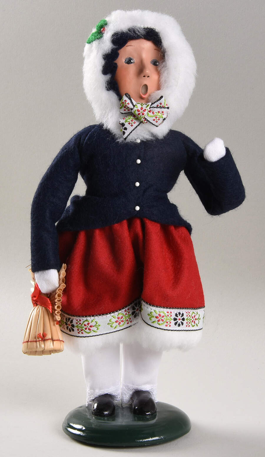 Traditional Assorted Carolers Girl With Straw Angel - No Box Nb1698 by Byers' Choice Ltd-1