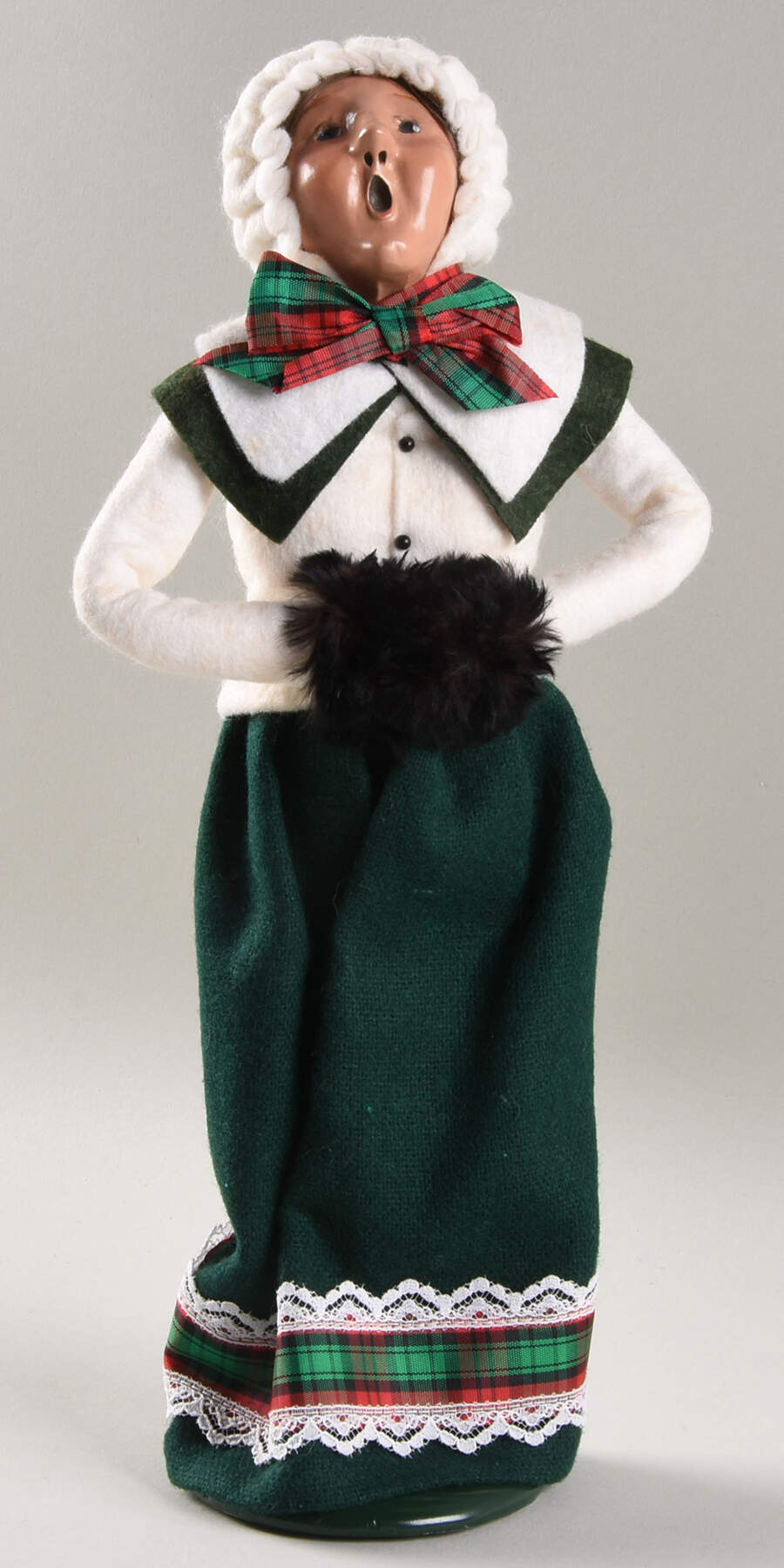 Traditional Assorted Carolers Woman With Muff-White Top & Green Skirt - No Box Nb1697 by Byers' Choice Ltd-1