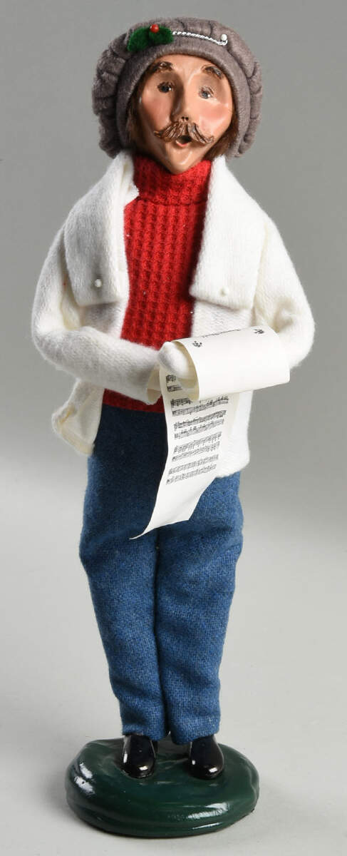 Traditional Assorted Carolers Mustache Man With Music White Coat - No Box Nb1703 by Byers' Choice Ltd-1