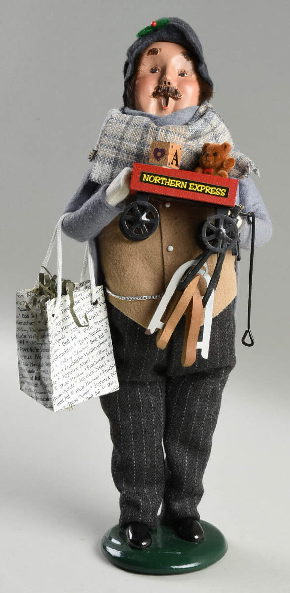 Traditional Assorted Carolers Mustache Man Shopper  - No Box Nb1702 by Byers' Choice Ltd-1
