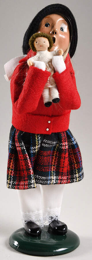 Traditional Assorted Carolers Girl With Doll-Red Coat,Black Hat - No Box Nb1710 by Byers' Choice Ltd-1