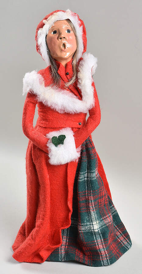 Traditional Assorted Carolers Woman With Muff,Long Red Coat - No Box Nb1713 by Byers' Choice Ltd-1