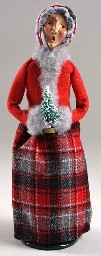 Traditional Assorted Carolers Grandmother With Tree,Red Coat - No Box Nb1712 by Byers' Choice Ltd-1