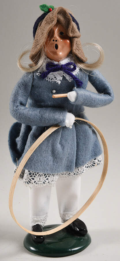Traditional Assorted Carolers Girl With Hoop-Gray Dress - No Box Nb1747 by Byers' Choice Ltd-1