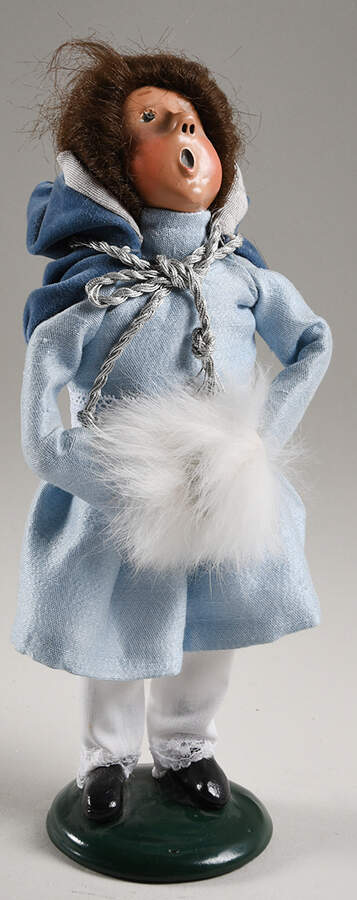 Traditional Assorted Carolers Girl With Muff-Blue Cape - No Box Nb1744 by Byers' Choice Ltd-1