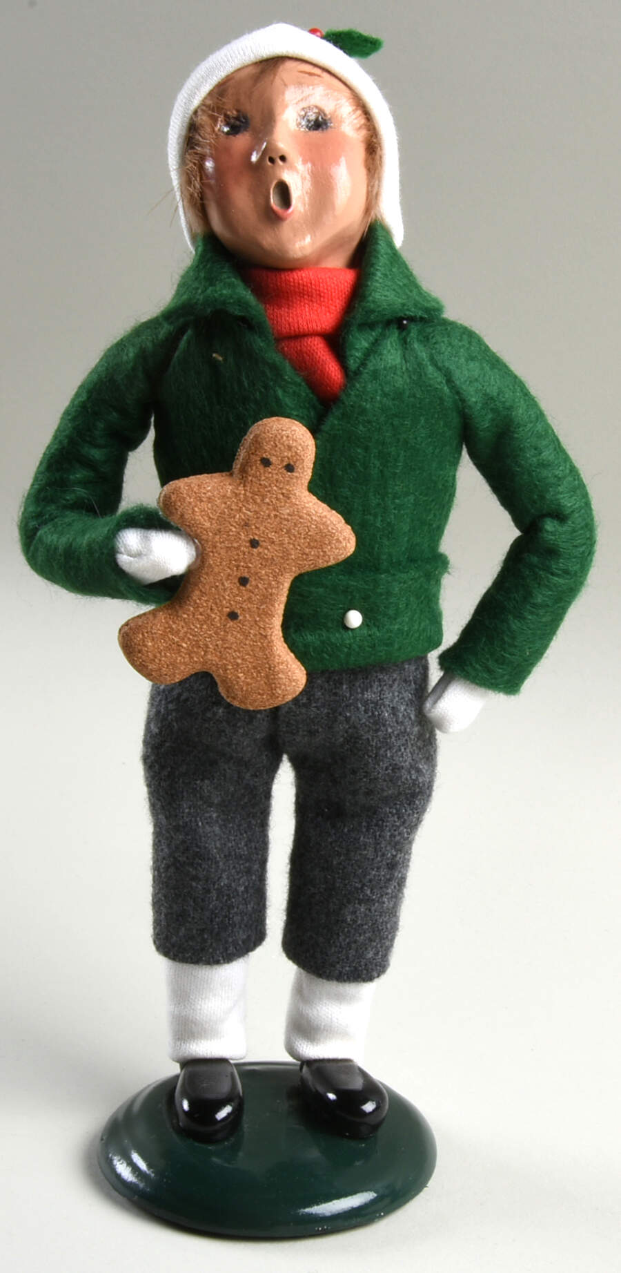 Traditional Assorted Carolers Boy With Gingerbread Man-Green - No Box Nb1756 by Byers' Choice Ltd-1