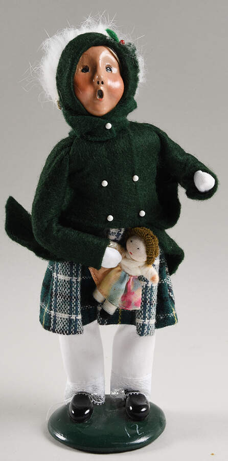 Traditional Assorted Carolers Girl With Doll/Plaid Skirt - No Box Nb1754 by Byers' Choice Ltd-1