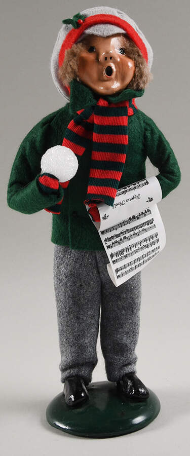Traditional Assorted Carolers Man With Music - Green - No Box Nb1755 by Byers' Choice Ltd-1