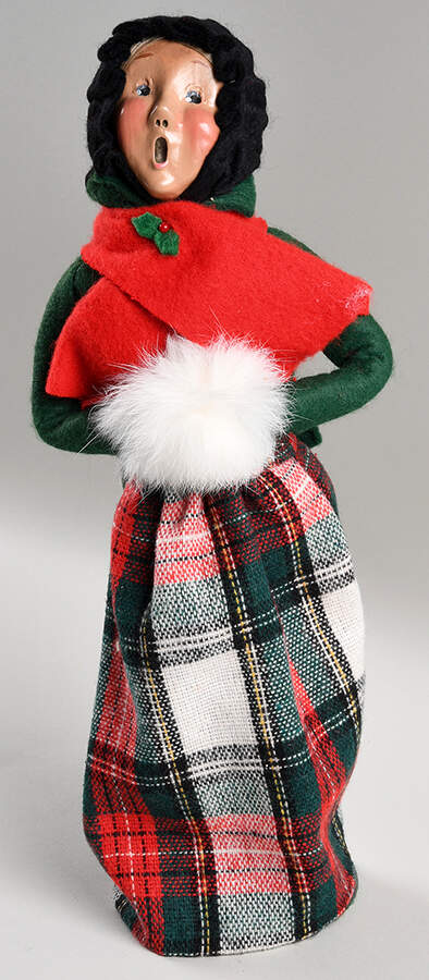 Traditional Assorted Carolers Woman With Muff-Green Coat - No Box Nb1757 by Byers' Choice Ltd-1