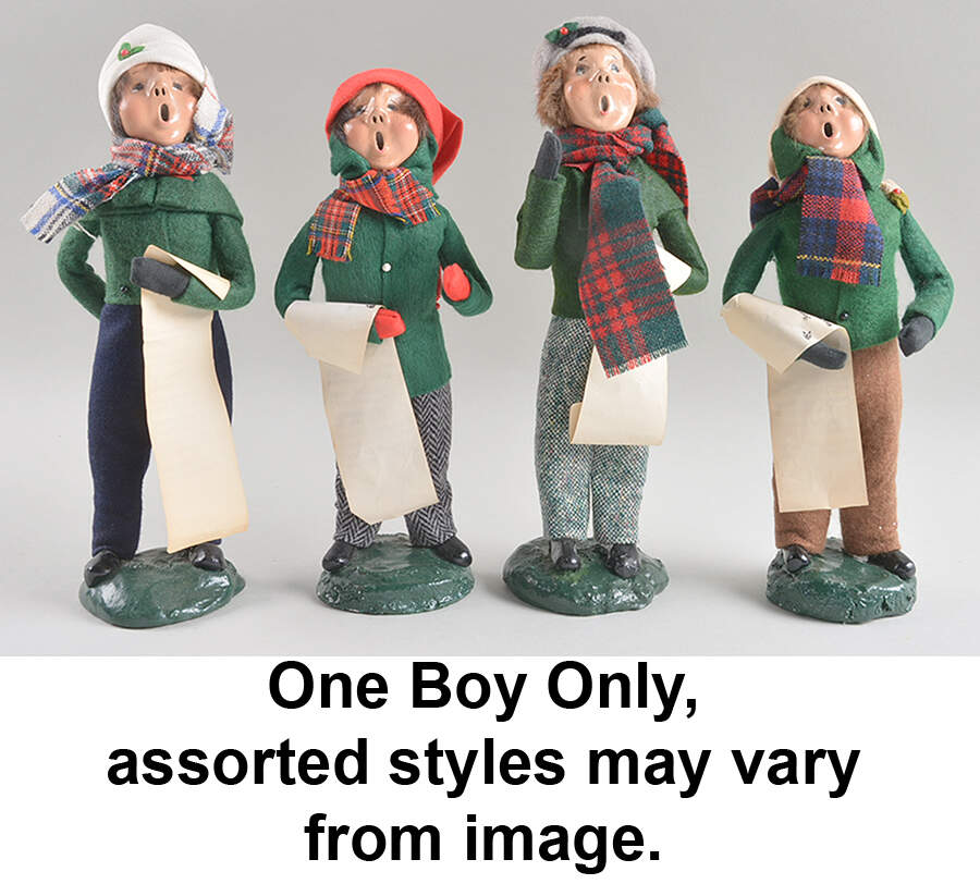 Traditional Assorted Carolers Boy With Music-Green Coat - No Box by Byers' Choice Ltd-1