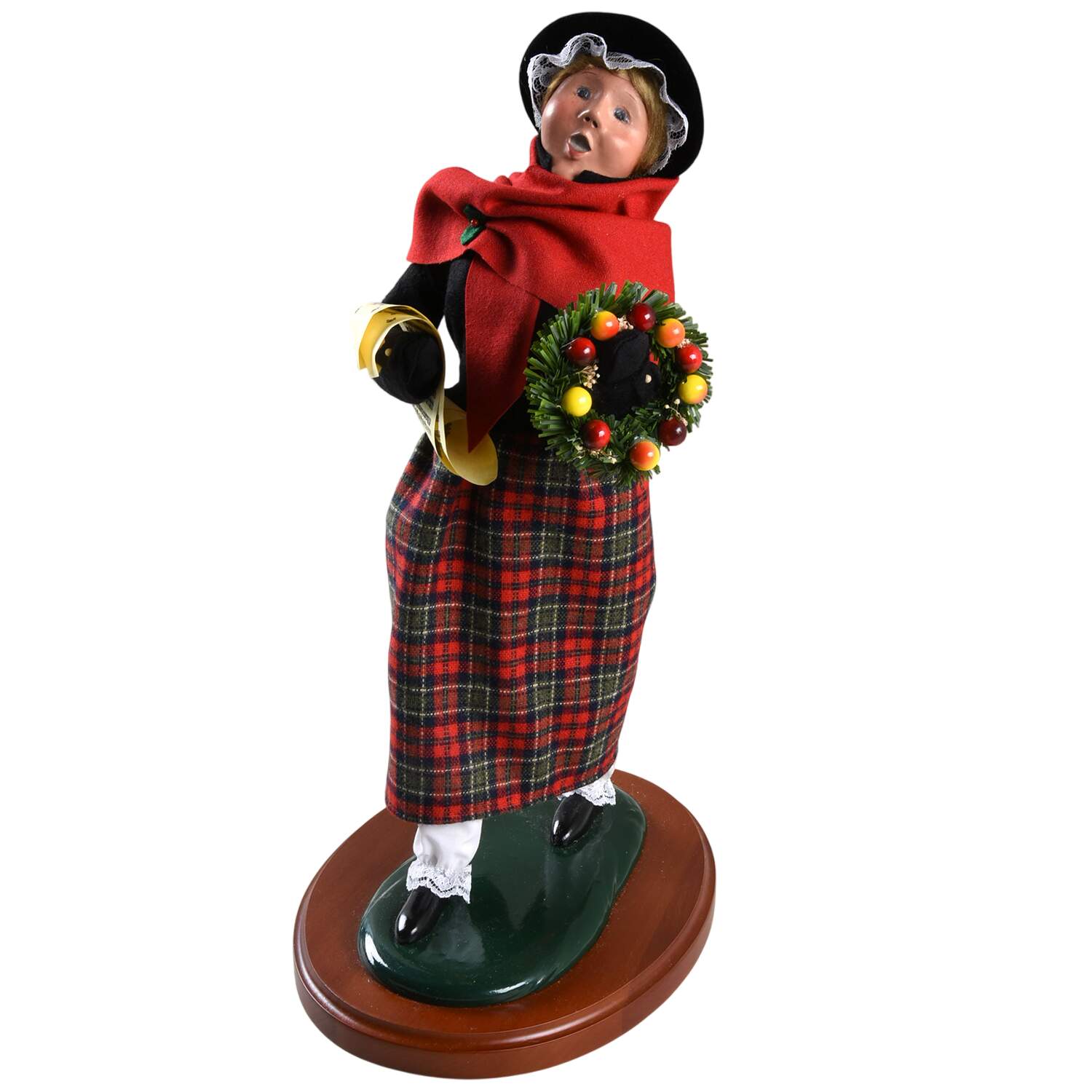 Traditional Assorted Carolers Walking Woman With Wreath - No Box by Byers' Choice Ltd-1
