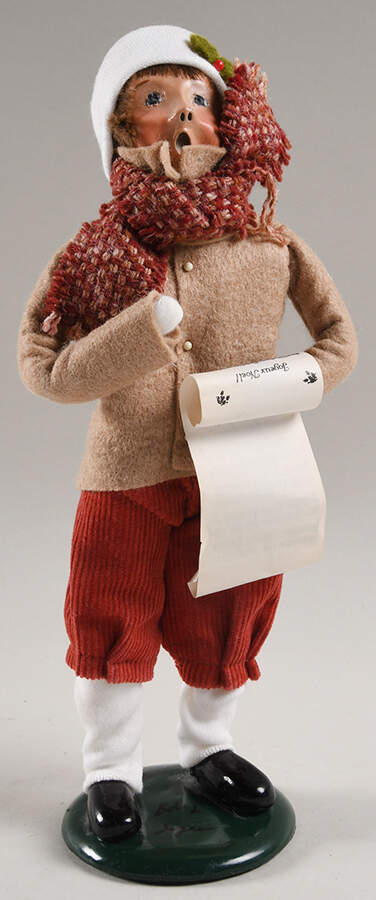 Traditional Assorted Carolers Boy With Music - Tan - No Box Nb1765 by Byers' Choice Ltd-1