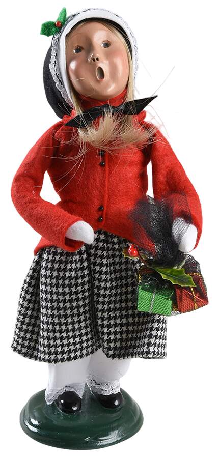 Traditional Assorted Carolers Girl With Gifts-Red - No Box by Byers' Choice Ltd-1