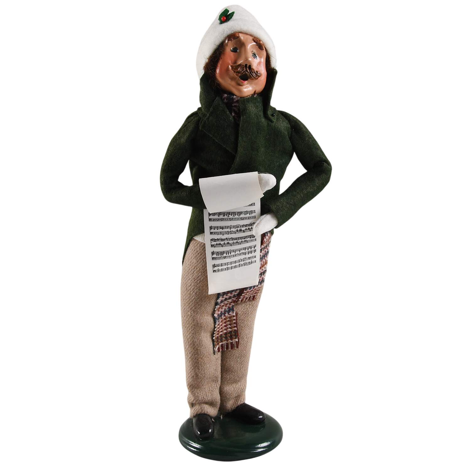 Traditional Assorted Carolers Mustache Man With Music-Green - No Box Nb1779 by Byers' Choice Ltd-1