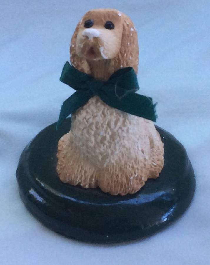 Singing Dogs Spaniel With Green Bow - No Box by Byers' Choice Ltd-1
